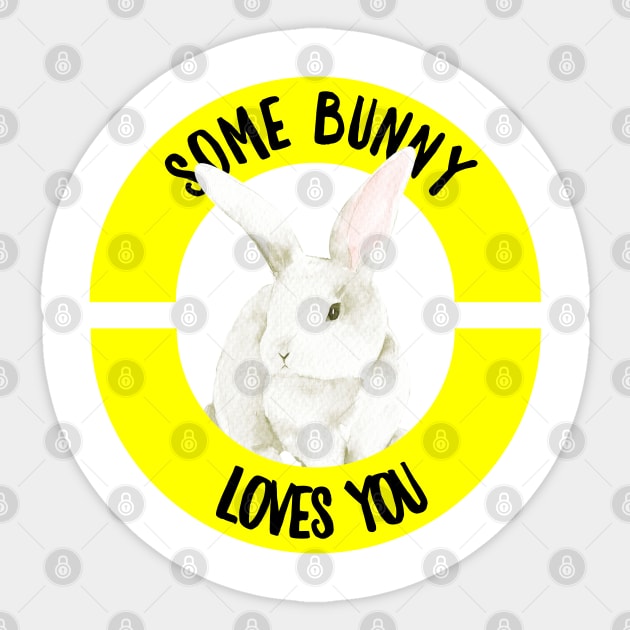 Some Bunny Loves You Lovely & Adorable Easter Sunday Holiday Rabbit Sticker by Mumgle